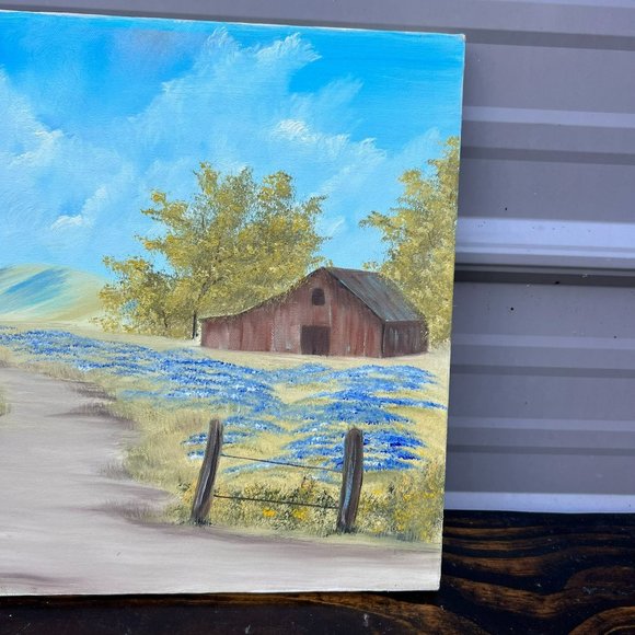 Vintage Landscape Painting Summer Scenery, Original Art, Painting on Canvas - Picture 3 of 5